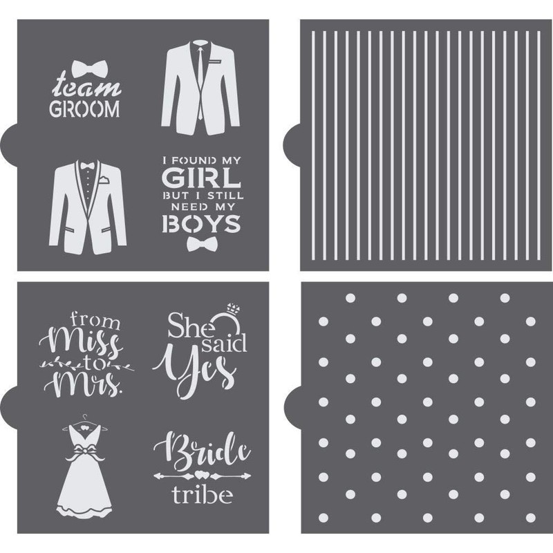 Wedding Party | Cookie Stencils | 4 Sheet Value Bundle | Bride & Groom | from... gallery