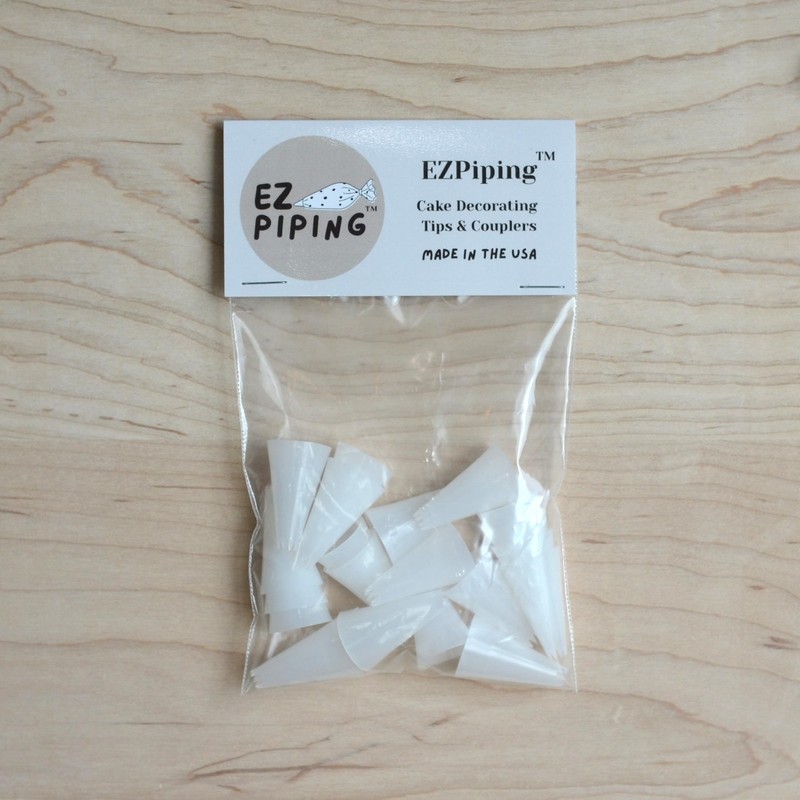 Reusable Plastic Piping Tips Standard Size Star Tip #19 20 PacK with 2 Couple... gallery