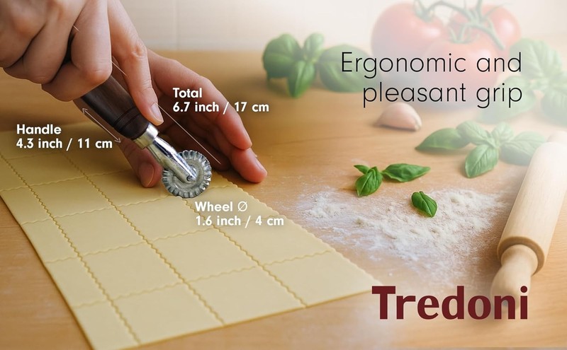 Tredoni 1.6" Pastry Wheel Dough Crimper Stainless Steel Cutter gallery