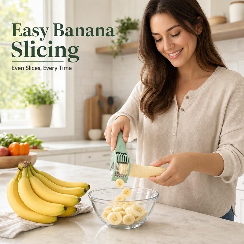 Banana Slicer Multi-Functional Banana Cutter Perfect as Grape Cutter & Strawb... gallery