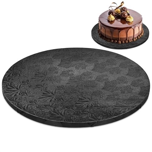 12 Inch Cake Drum - Black Round 12 Inch Cake Boards for Holiday Dessert