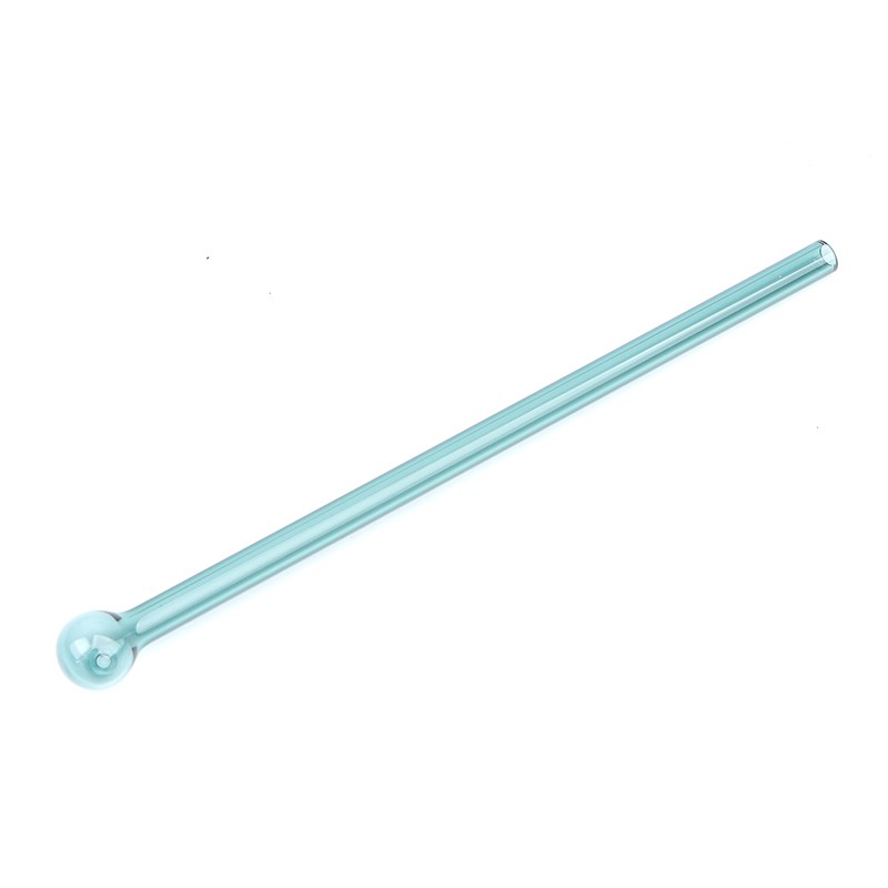 19CM Long Round Head Glass Straw Eco Friendly Reusable Drinking Straws For Bar