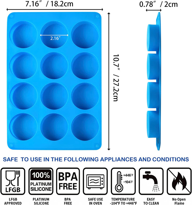 3Pcs Oreo Cookie Chocolate Silicone Mold, 12-Cavity round Cylinder Oreo Chocolat gallery