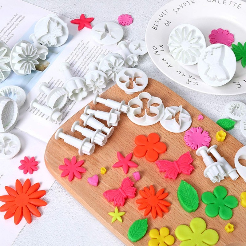 36-Piece Fondant Cake Decorating Tools Set - Cookie Plunger, Flower & Leaf Molds gallery