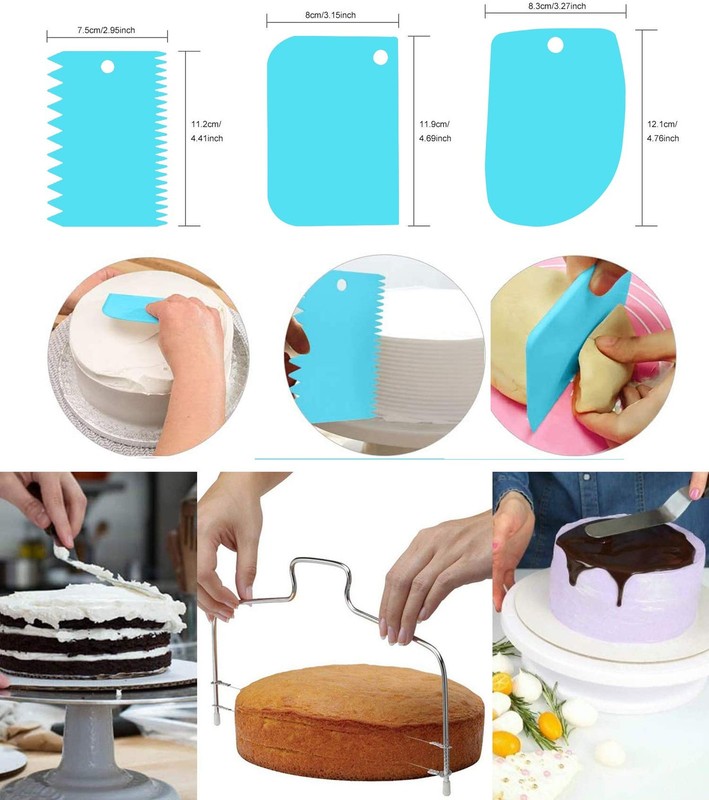 Cake Decorating Turntable,Cake Decorating Supplies With Decorating Comb/Icing... gallery