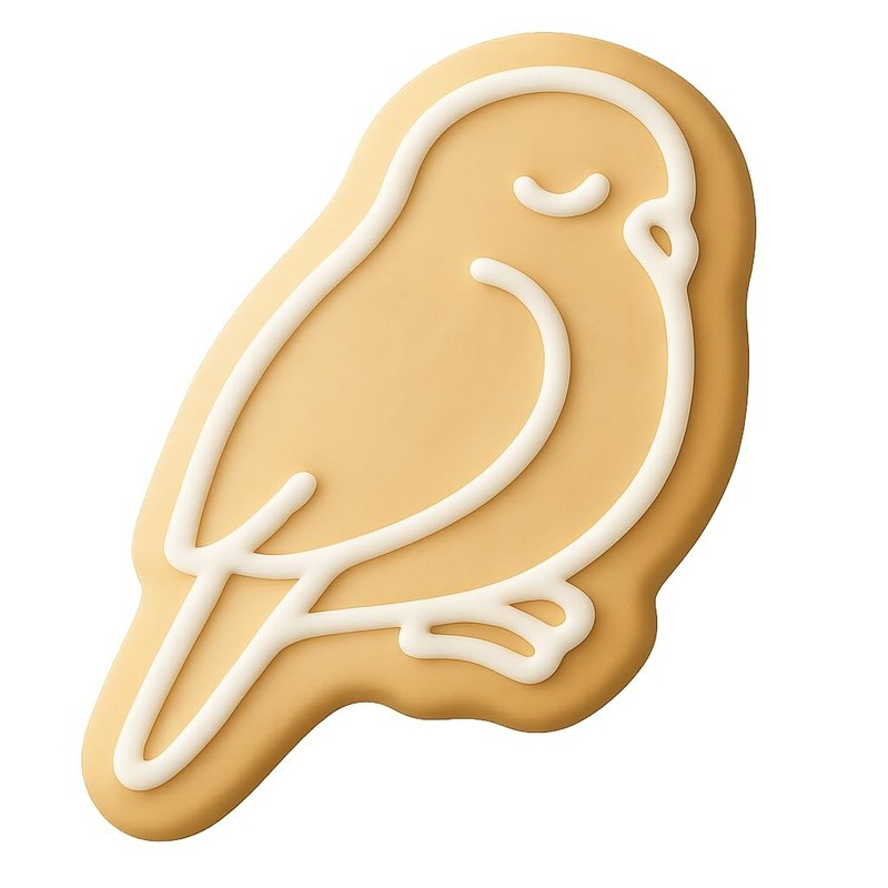 Resting Budgerigar Cookie Cutter & Stamp, Fondant & Clay – 4×2.8