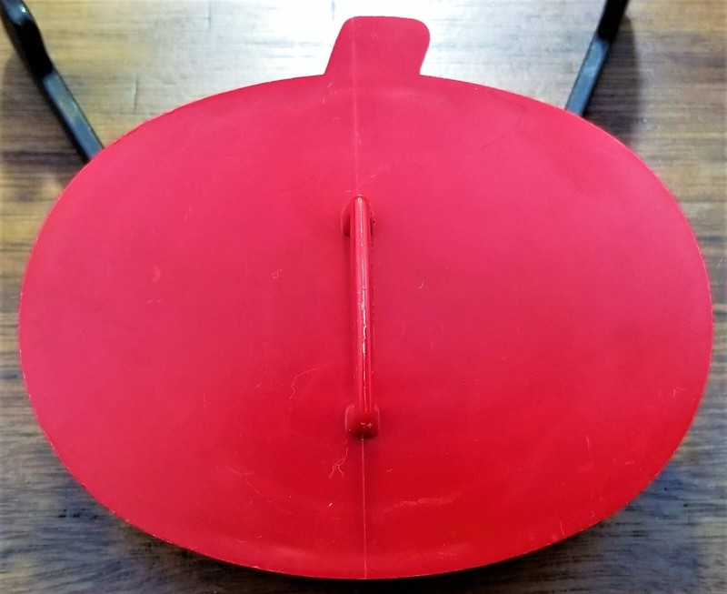 VTG Tupperware Halloween JOL Pumpkin Cookie Cutter Red Plastic Clay Craft Mold gallery