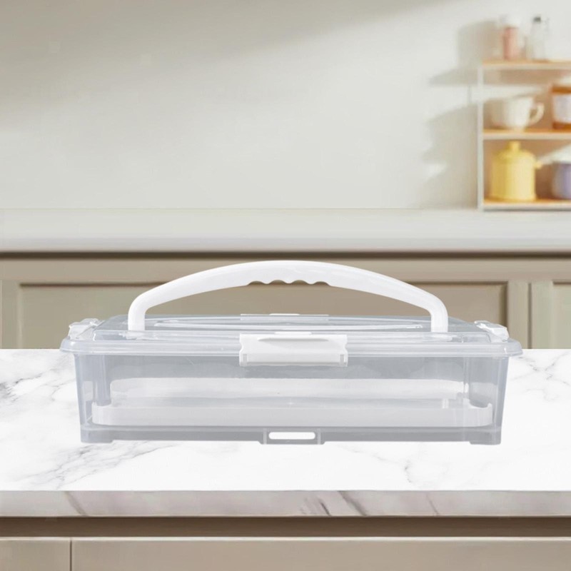 Portable Cake Carrier Cake Container with Handle Multiuse Rectangular Sturdy gallery