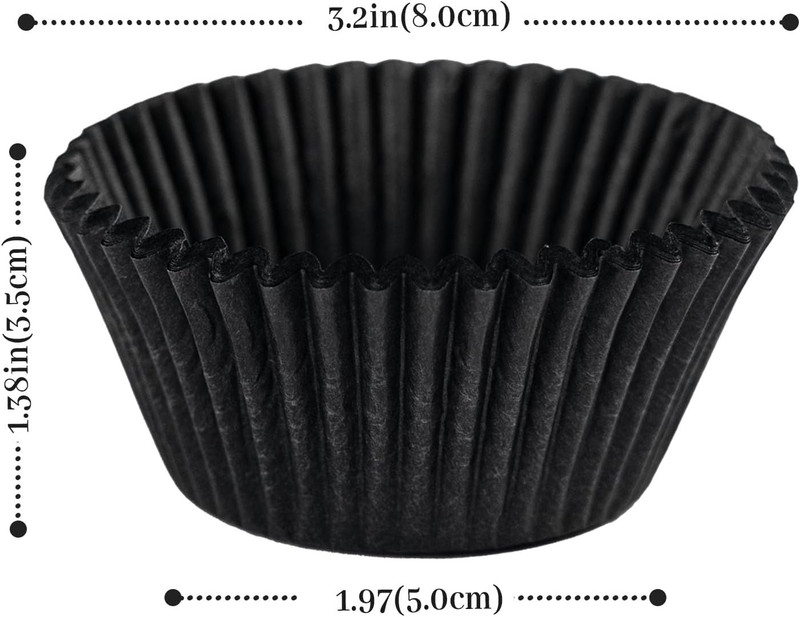 200Pcs Standard Black Cupcake Liners for Baking,Food Grade Cupcake Wrappers,G... gallery