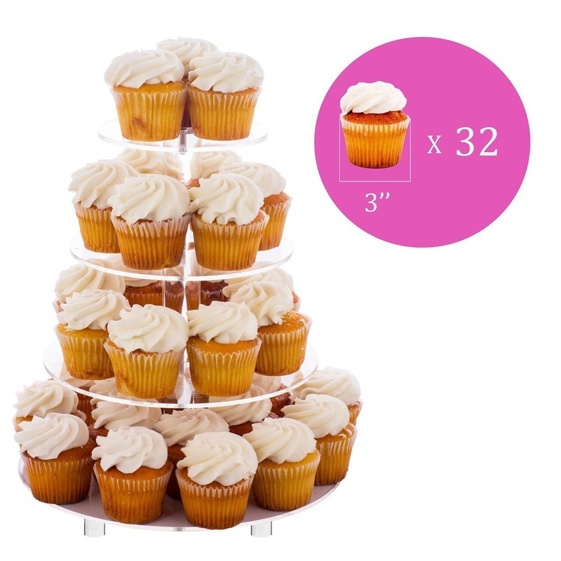 Jusalpha® Large 4 Tier Acrylic Glass Round Cake Stand Cupcake Stand Tea Party... gallery