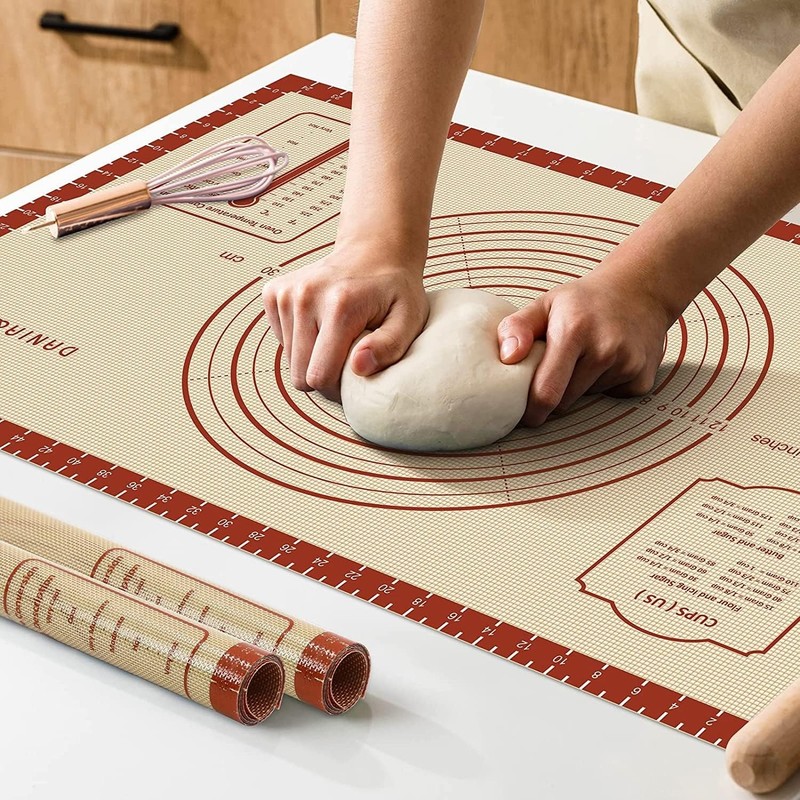 26×16 Inch Extra Thick Silicone Baking Mat with 26″L x 16″W, Red