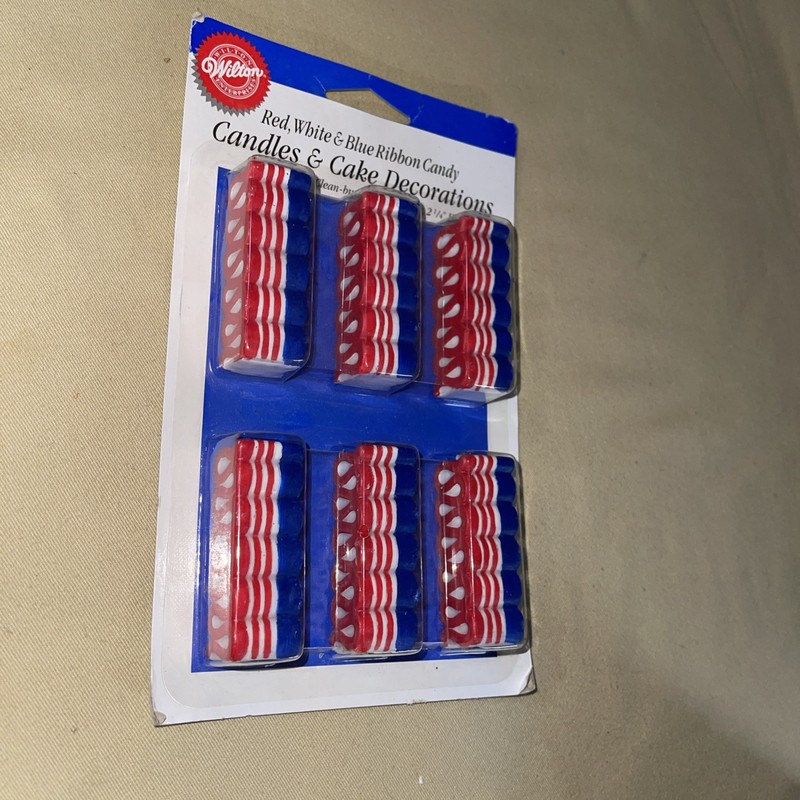 Wilton Red White & Blue Ribbon Candy Decoration Sealed