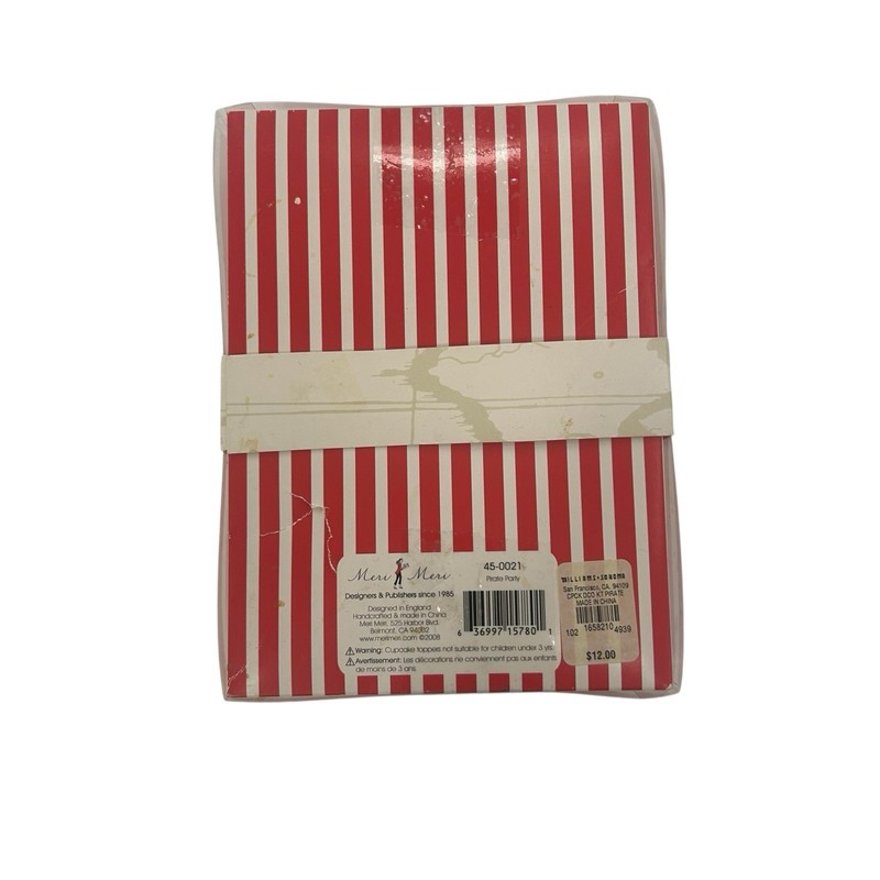 MERI MERI Pirate Party CUPCAKE KIT RED BLACK (24) cupcake cases and toppers New gallery