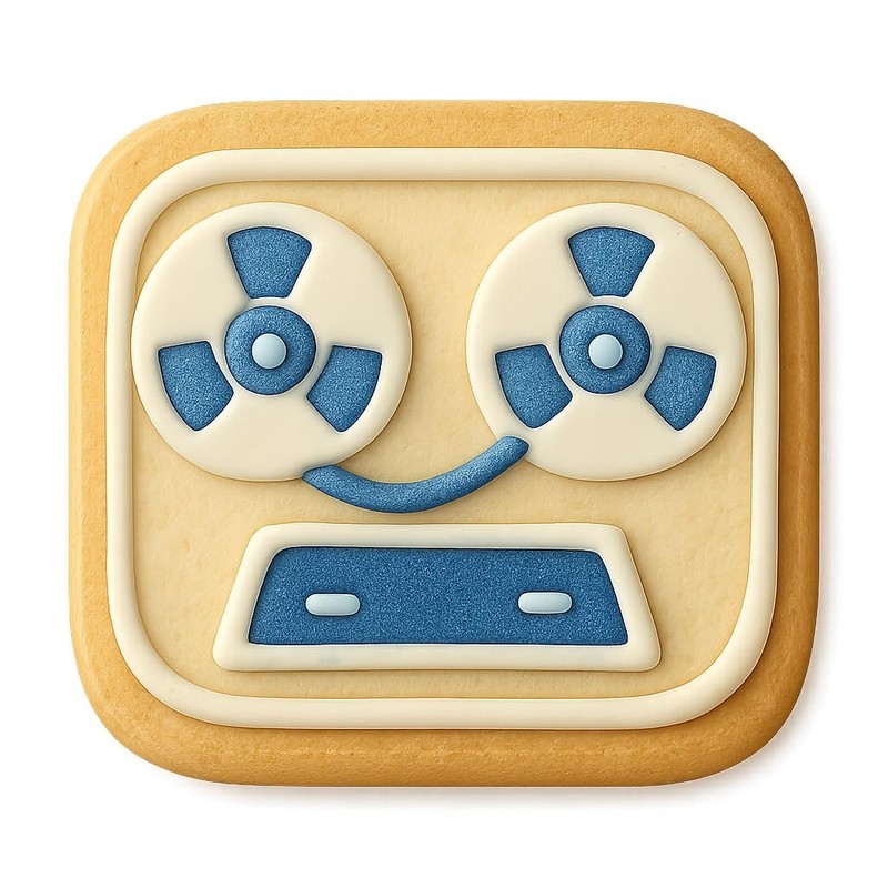Reel Cassette Tape Cookie Cutter & Stamp, Fondant & Clay - 4x4 gallery