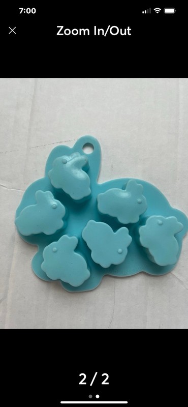 Bunny Rabbit Silicone Candy Cake Pop Mold 6 cavities Easter Bunnies 1 1/2″