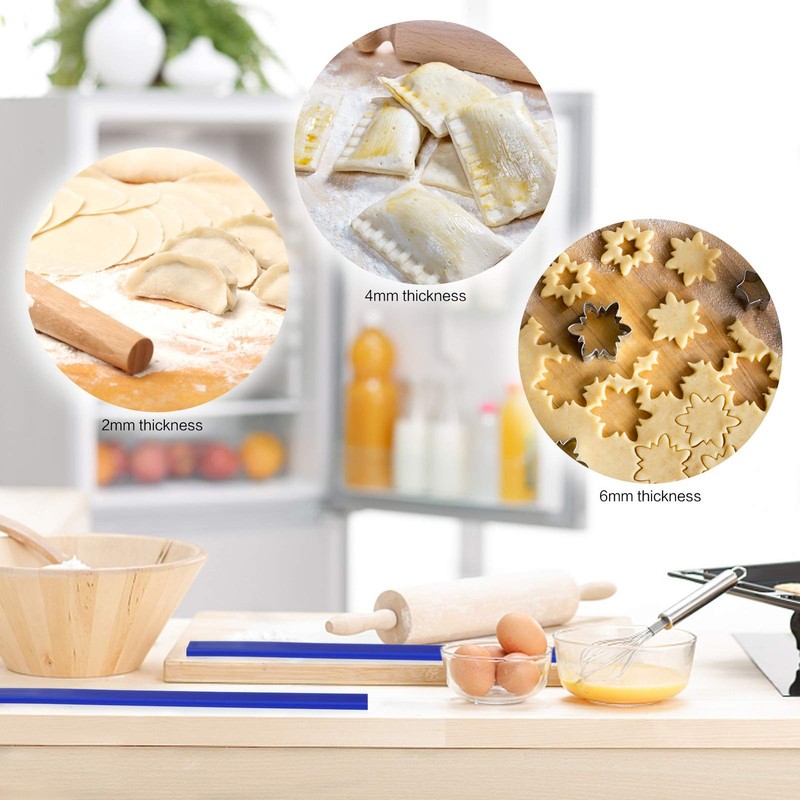 6Pcs Rolling Pin Guides, Non-Stick Silicone Rolling Pin Ruler Dough Thickness... gallery