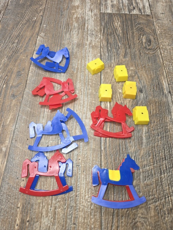 6 Rocking Horse Cake Toppers or Party Favors 1970s Wilton Snap Together gallery