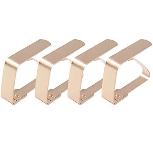 4 Pieces Tablecloth Clips, Tablecloth Holders, Stainless Steel Table Cover Gold