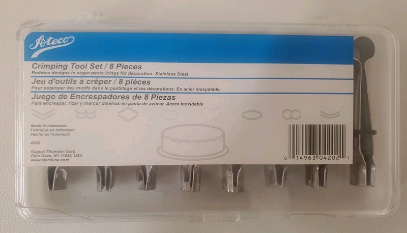 ATECO 8 PIECE STAINLESS STEEL CRIMPING SET #4202 FOR CAKE DECORATING
