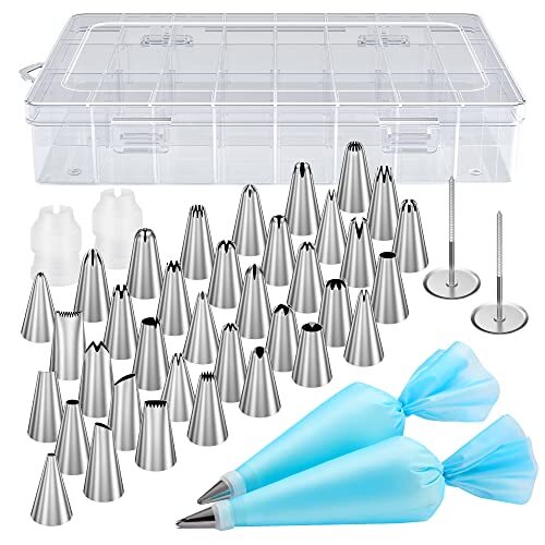 Juego de 42 piezas de manga pastelera y puntas para decoración de tartas.