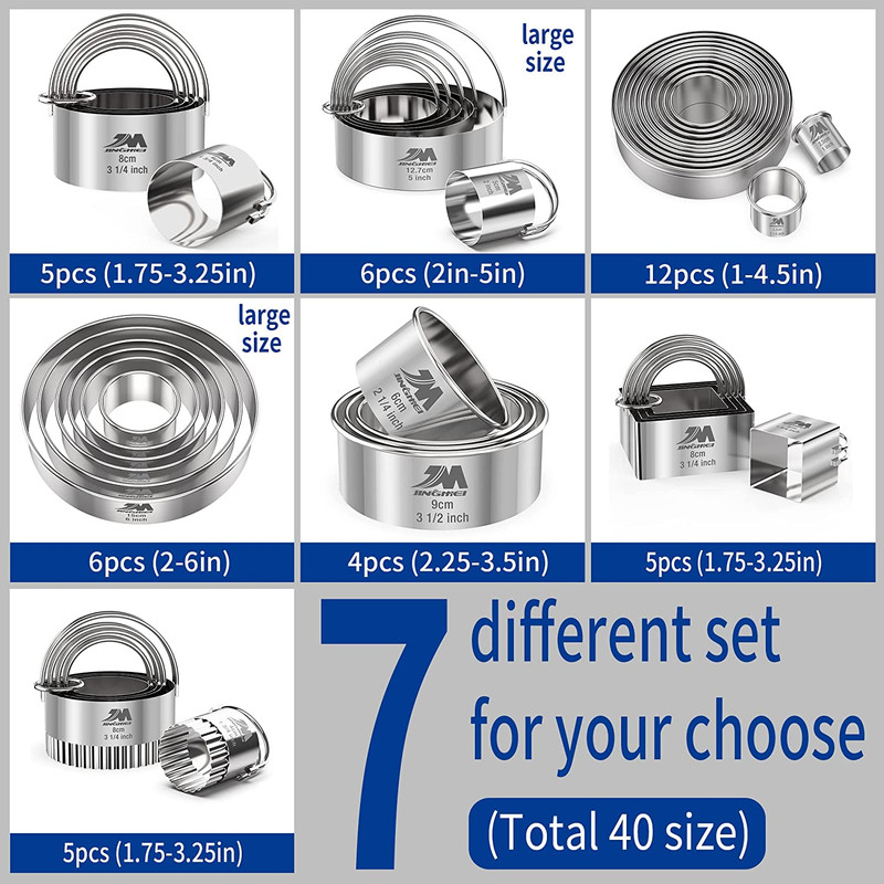Square Biscuit Cutter Set 1.75inch 2inch 2.25inch 2.75inch 3.25inch, Stainless S gallery