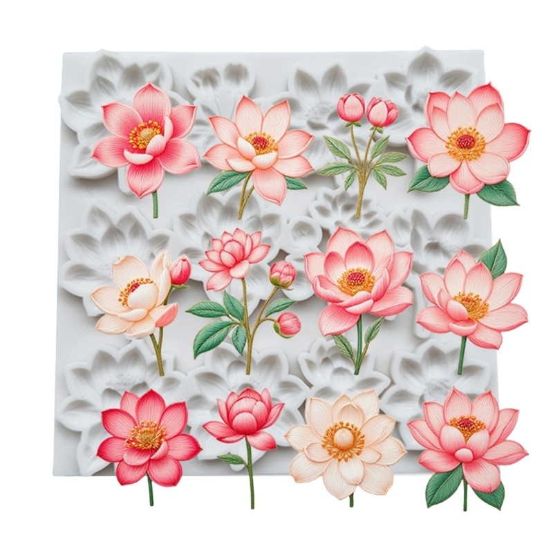 Artistic Floral Silicone Mold For Cake Decorating Candy Making And Craft Designs