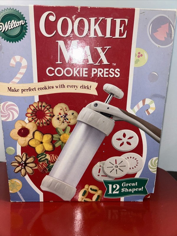 Wilton Cookie Max Cookie Press 12 Shapes Discs 2104-4021 New Sealed Box