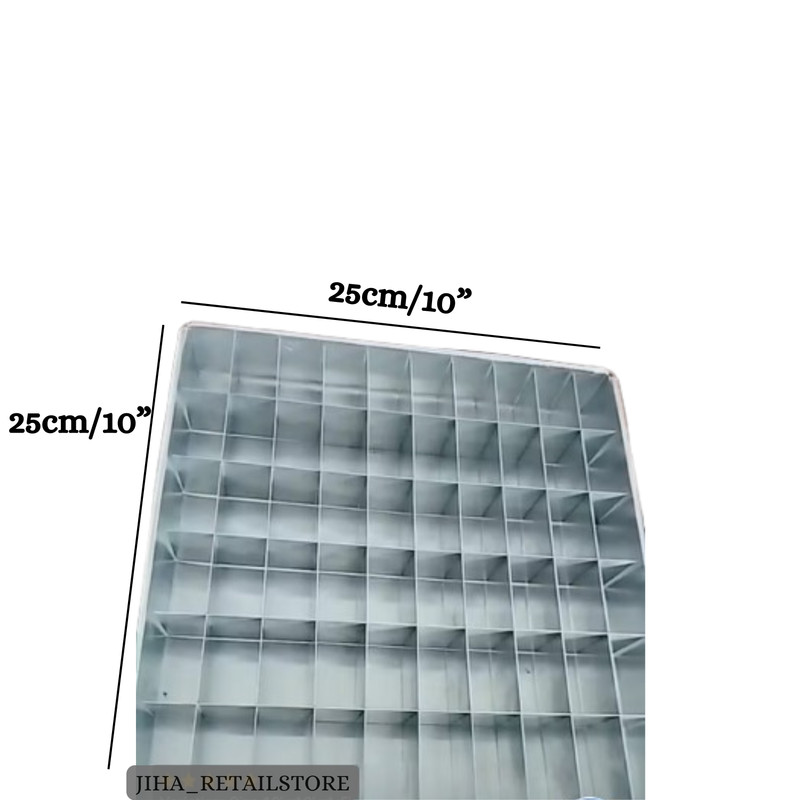 Brownie Divider Pan 100 Grid |Aluminum Mold 25x25x3cm| Ideal for Baking & Meal gallery