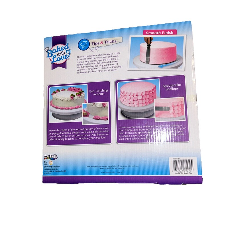Baked with Love Round Cake Turntable 10" Cake Spinning For Easy Decorating Displ gallery