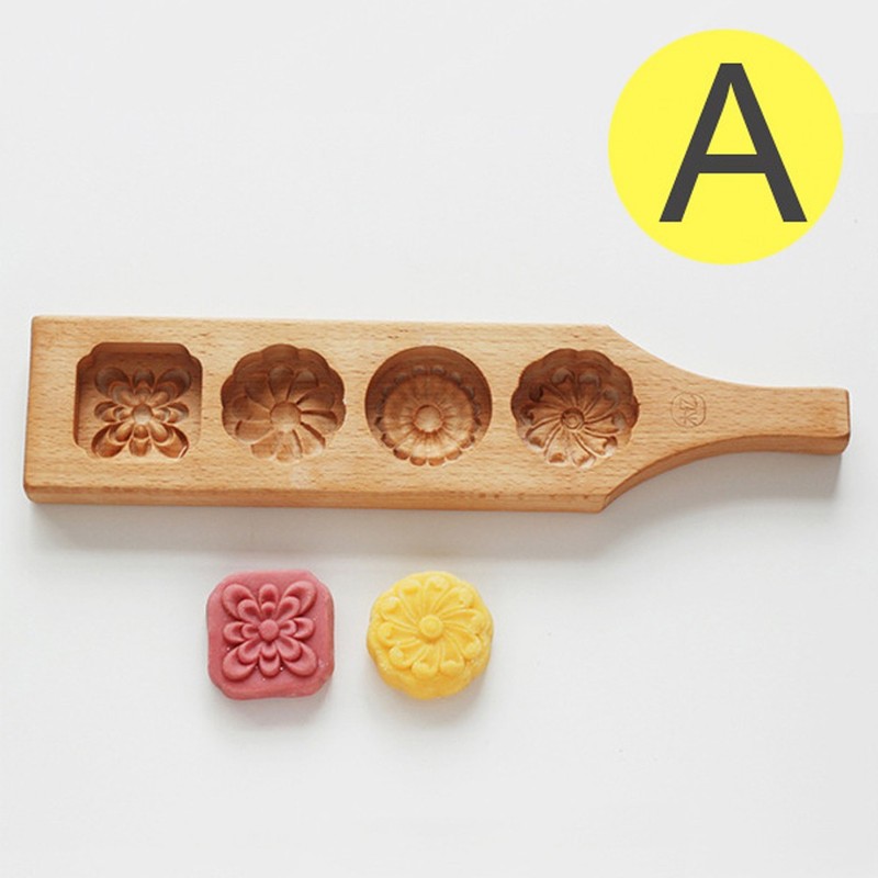 4 Flowers Cake Stamping Mold Mooncake Biscuit Cookie Molds for Baking Cookies gallery