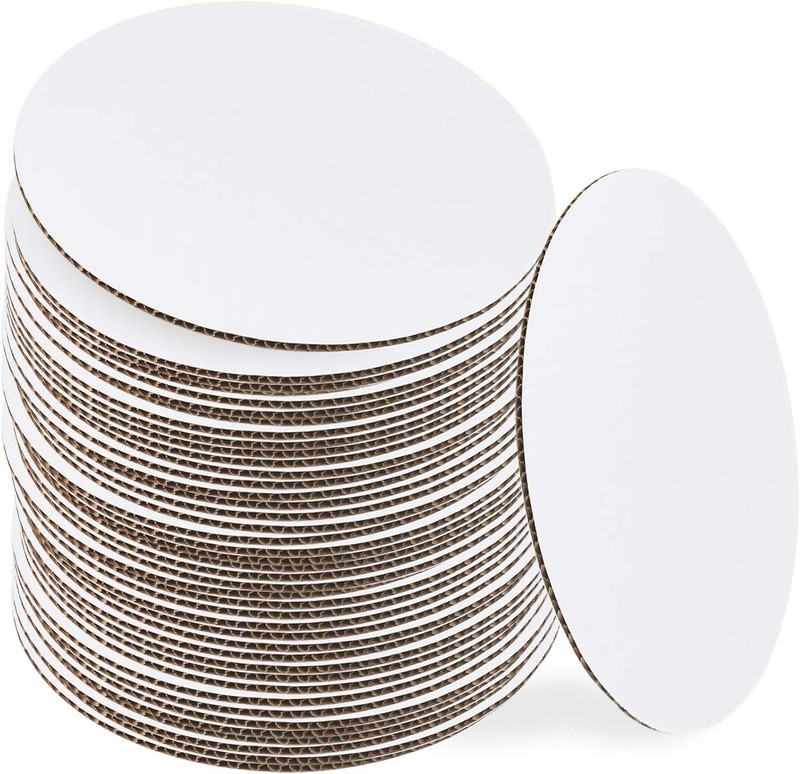 10 Inch White Cake Boards [48 Pack] round Circle Cardboard Base Corrugated, Perf gallery