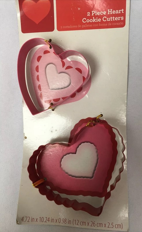 Heart Cookie Cutters Smooth & Ruffled Edge 2-Piece Set Wedding Bridal Shower