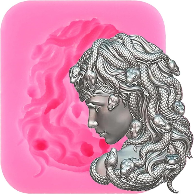 Medusa Silicone Molds Snail Mythical Goddess Fondant Mold For Cake Style B