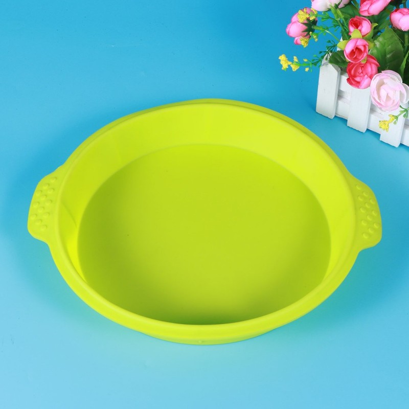 Round Silicone Cake Pan Cake Mold Bakeware for Pizza Chocolate (Green)