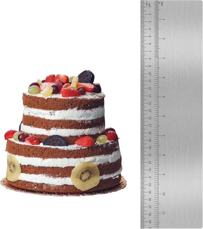 12 Inches Stainless Steel Cake Scraper Leveler and Smoother Metal Cake Scraper F