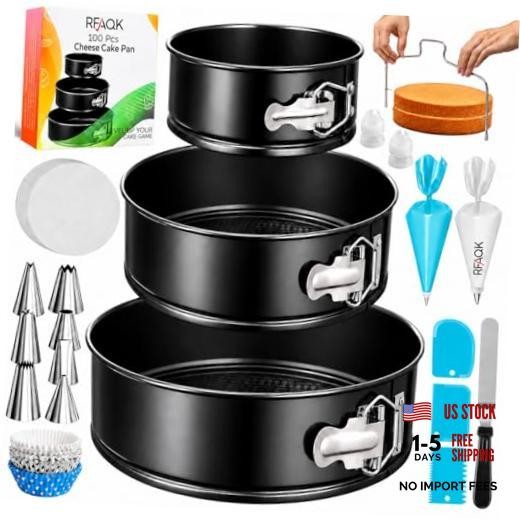 100pcs Cake Pan Sets for Baking + Cake 4,7,9 Inches- 100Pcs Cake Pan Set