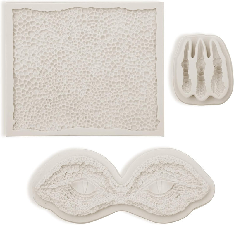 Dragon Fondant Molds (3 Pack), Silicone Dragon Eyes Dinosaur Claws Skin Candy Mo gallery