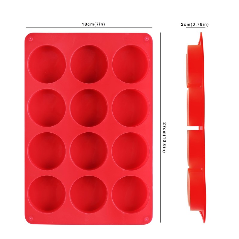 2PCS Silicone Oreo Cookie Chocolate Molds 12-Cavity Round Silicone Baking Mold f gallery