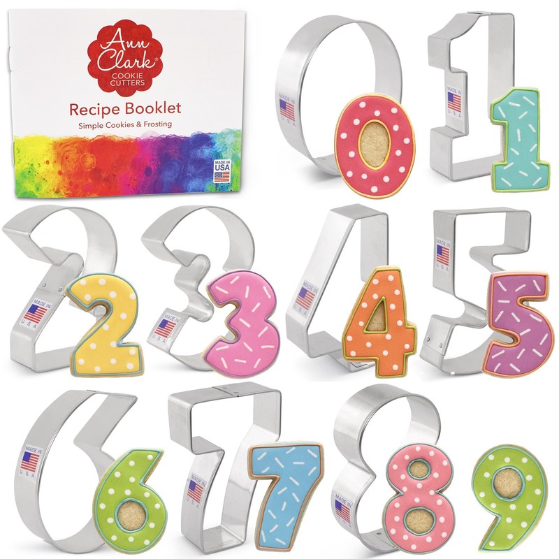 Ann Clark Cookie Cutters Number Cookie Cutters 9Pc. Set Made in USA