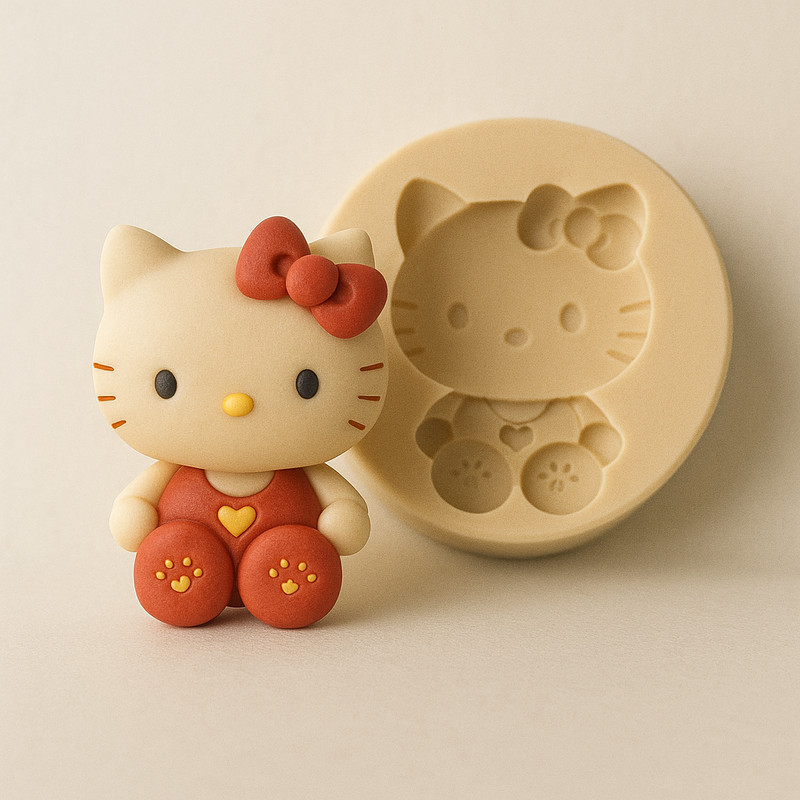 Hello Kitty Heart Chocolate Resin Fondant Silicone Mold –