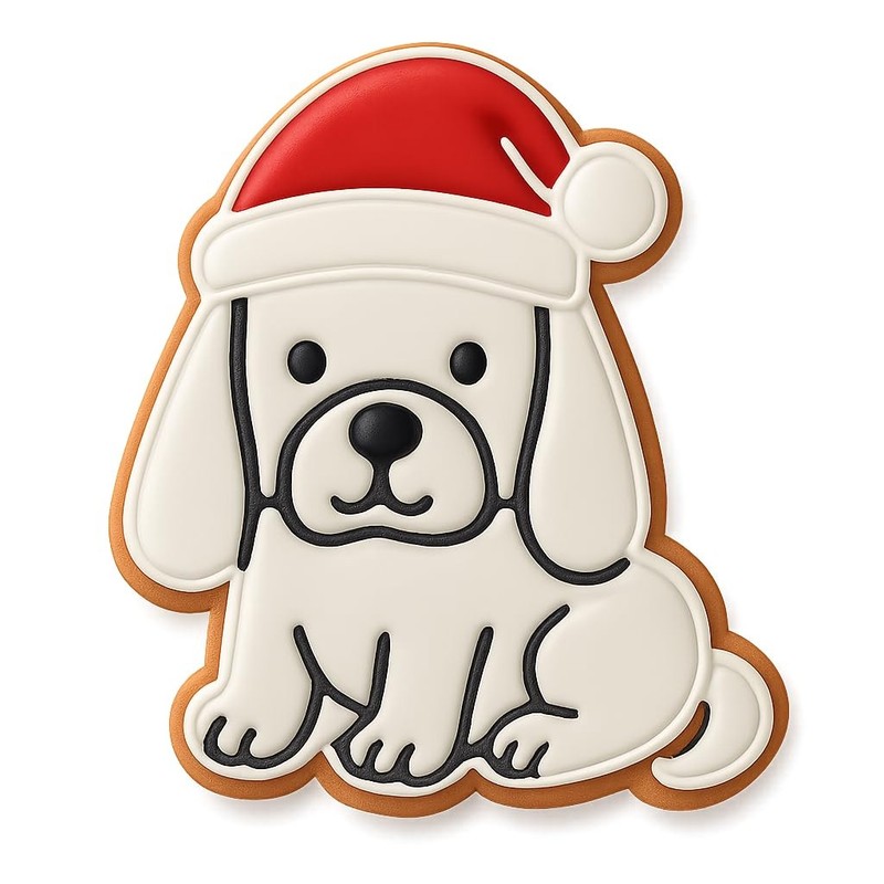 Kawaii Basset Hound in Santa Hat Cookie Cutter & Stamp – 4×3 Fun Kitchen Baking
