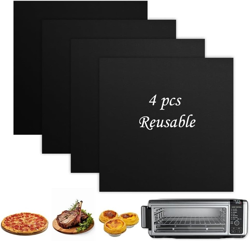 for Ninja Air Fryer Oven Liners, 4 Pack Non-stick Baking Mat, Oven Liners for