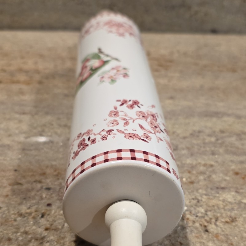 Vintage Pfaltzgraff Delicious Pattern rolling pin featuring painted Floral gallery