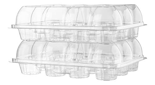 12 Compartment Cupcake Containers - 8 Pack Disposable High Dome Holder, Stackabl gallery