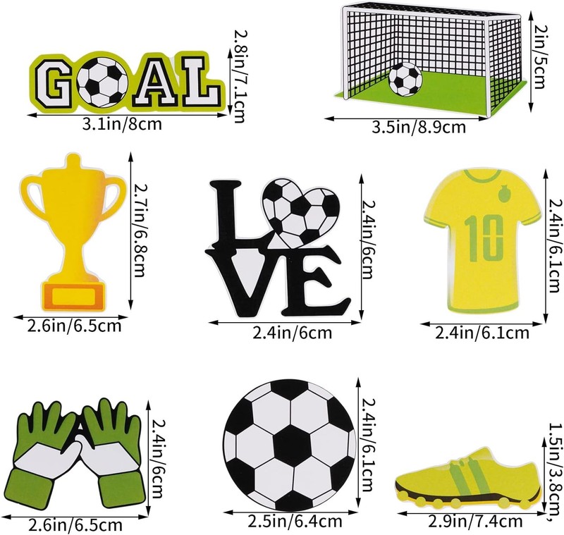 18 Pieces Soccer Cake Topper Decorations Soccer Ball Cupcake Topper Soccer gallery