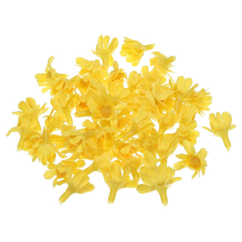 0.98" Artificial Sunflower Flower Heads 50 Pack Yellow