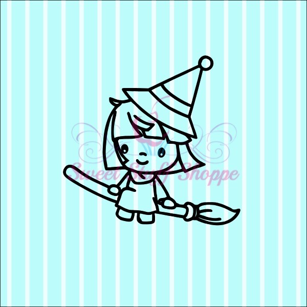 PYO Silk Screen Cookie Stencil, CUTE WITCH, Sweet Stuff Shoppe