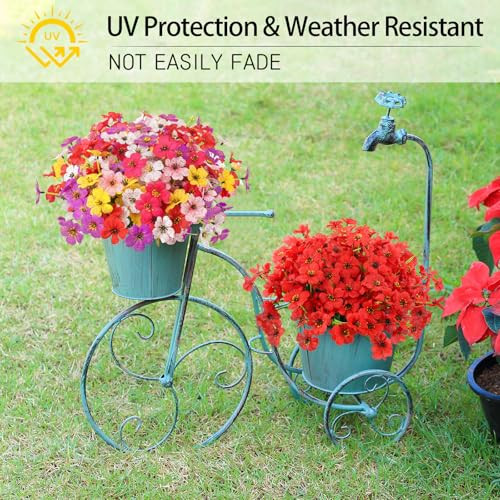 Spring Artificial Flowers Outdoor 6 Bundles Fake Flowers UV Resistant No Fade gallery