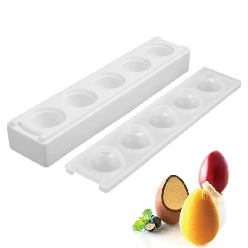 Ester Day Chocolate Mould 5 Cells 3D Easter Egg Silicone Cake Mold