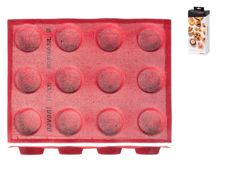 Silicone Conical Mold 12 Places Microperforated 6.5 Cm Red